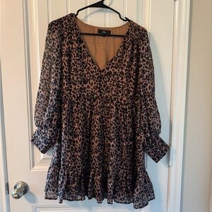 Leopard Flowy Mini Dress